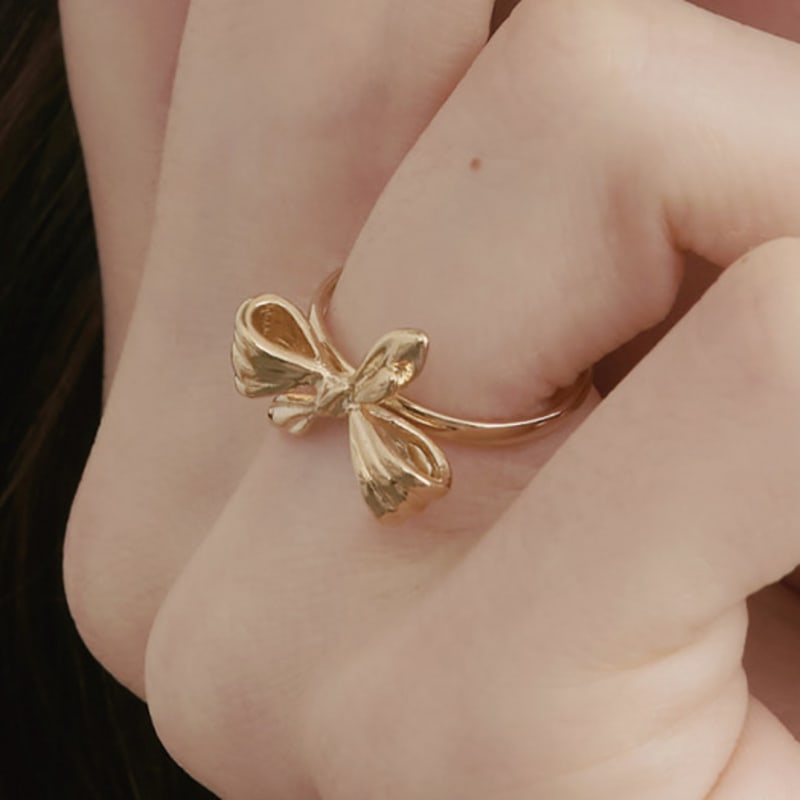 SOSOO Ribbon Ring With Pleated Details