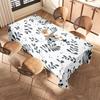 Modern Floral Tablecloth White Dining Room Decorations Placemats with Tassels for Kitchen Decoration 150x240cm Black Grey Patter