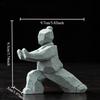 Statua Guerriero Tai Chi Fatta a Mano Ornamento Decorativo Kung Fu Cinese per Scrivania Tavolino da Tè Ufficio Regalo