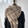 New scarf women's autumn and winter thickened warm plaid fringed scarf Korean version imitation cashmere couple shawl scarf wholesale