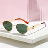 Retro Metal Round Sunglasses With Gold Frame Uv380 For Outdoor Travel And Fashion Accessory