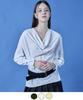 KOLEAT Drape Round Neck Loose Fit Shirred Sleeve Long Sleeve T-Shirt [3Colors] Blouse Ver. 602