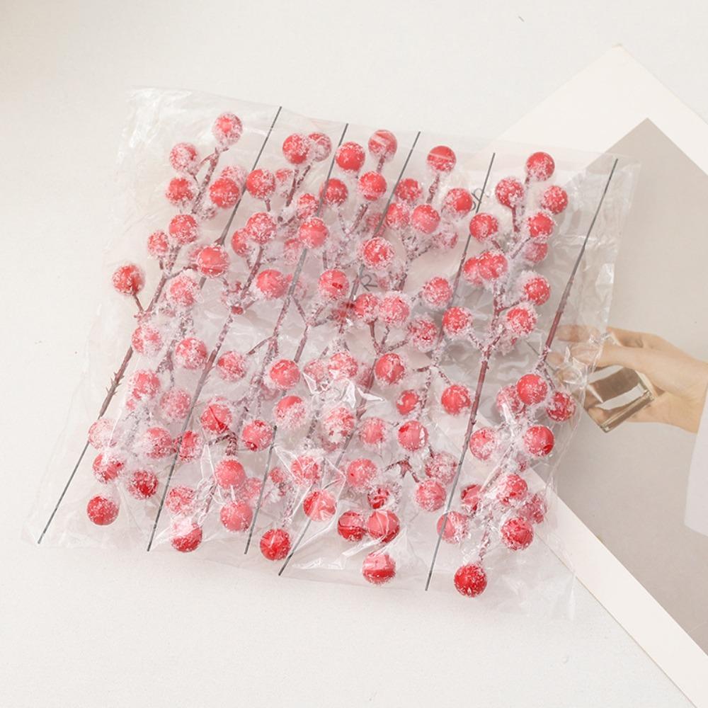 

10 шт. Реалистичные искусственные ягоды падуба Сделай сам Искусственное растение Красная ягодная ветка Украшение для рождественской елки Style B