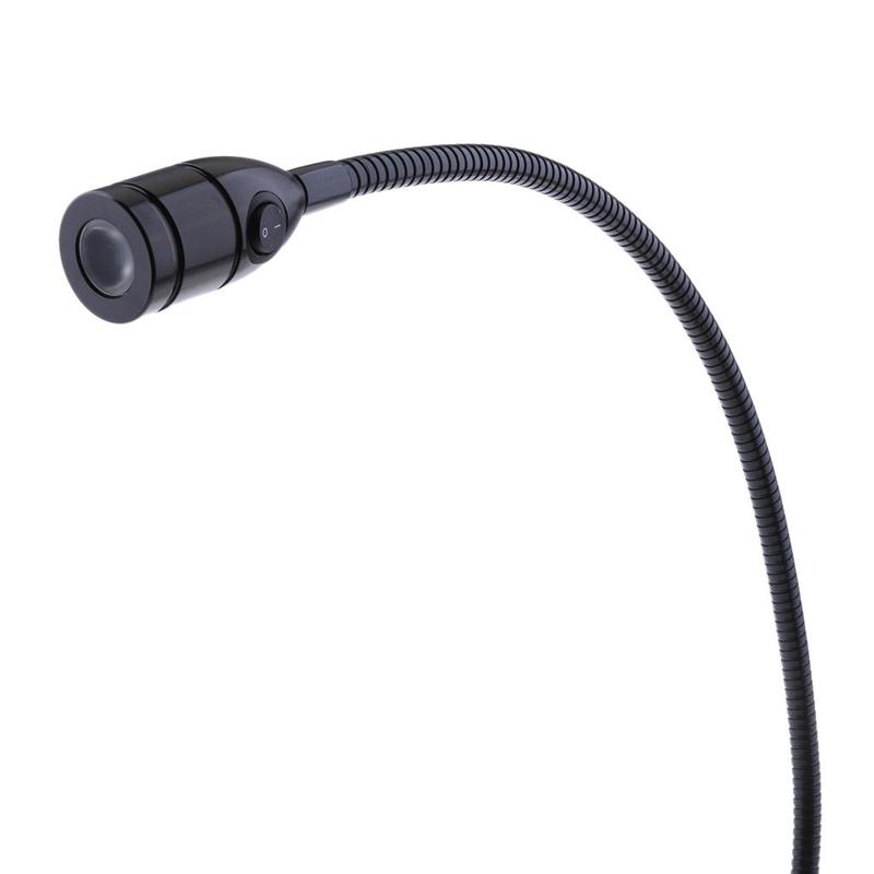 Boat Lighting LED 12V Reading Light Black Metal Flexible Wall Lamp for RV Bedroom Interior