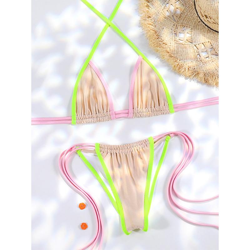 Rinabe Bandage Swimwear Swimsuit Women Triangle Bikinis Micro Thongs Bathing Suits Sexy Biquini Brazilian Beachwear