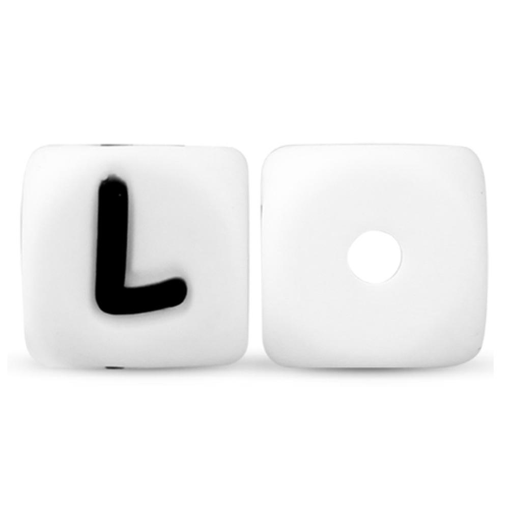 50Pcs/lot Silicone Bead Letters 12mm White Silicone Alphabet Beads DIY Bracelet Pacifier Chain Accessories For Jewelry Making