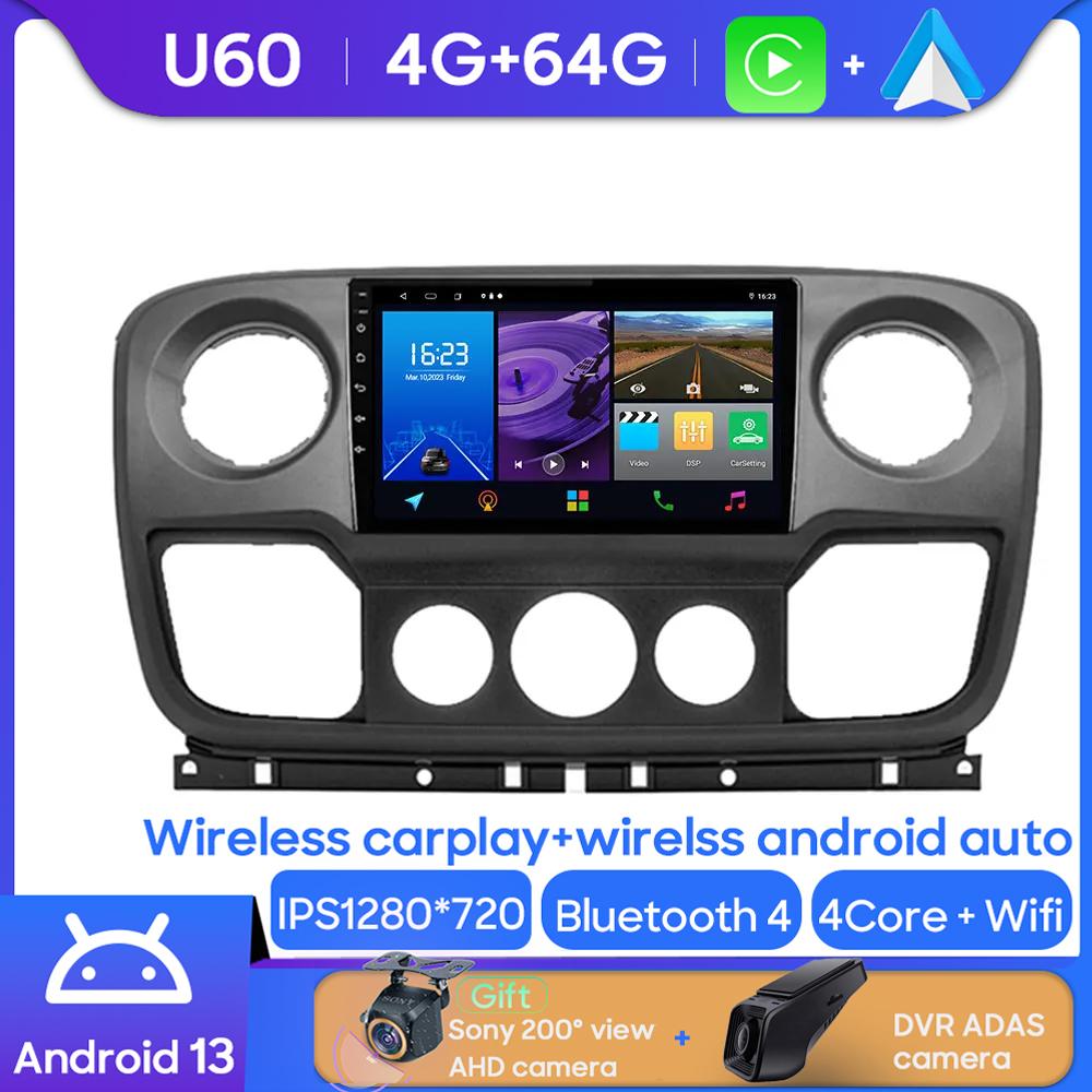 For Renault Master Nissan NV400 Opel Movano 2010 - 2021 Android Car Stereo Multimedia Radio Player GPS Carplay Android Auto