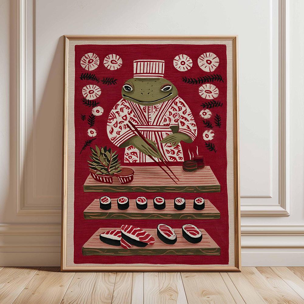 Retro Japanese Sushi Bar Poster Kitchen Food Posters and Picture Canvas Print Painting Dining Room Wall Decor Home Mural Cuadros