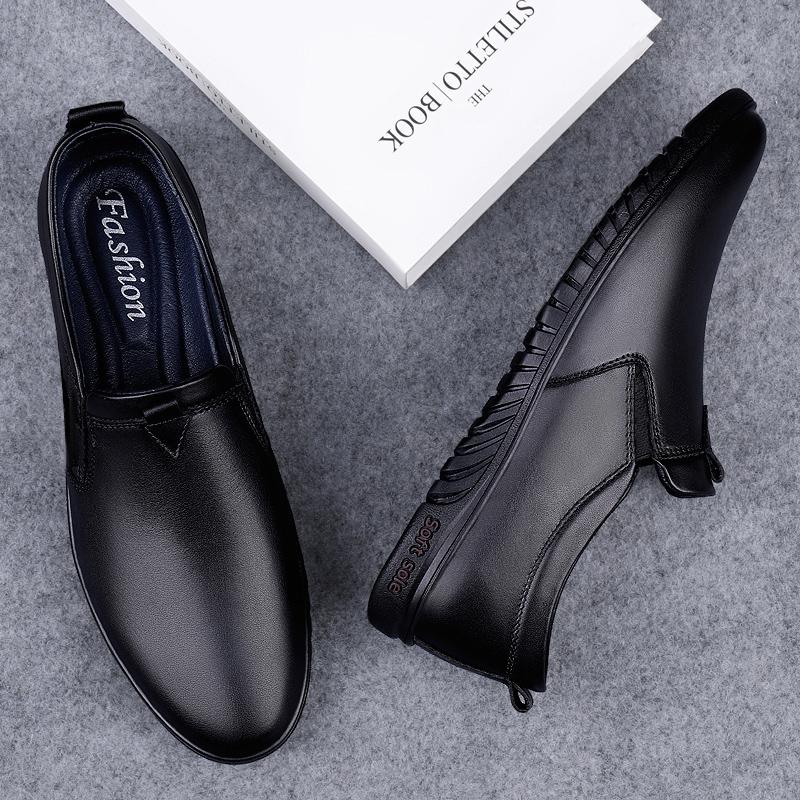 Fashion Premium Mens Genuine Leather Loafers Slip-On Dress Shoes Comfortable Business Casual Shoes Breathable Driving Footwear Moccasins