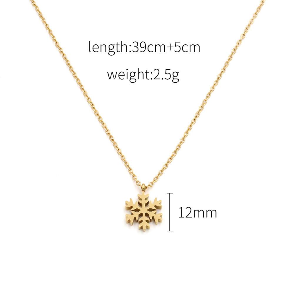 Accessories Fashion 18K Gold Small Snowflake Titanium Steel Necklace Does Not Fade Xiaoxiangfeng Clavicle Chain Advanced Sense