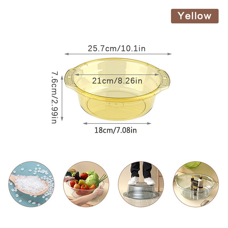 1Pcs Transparent Washbasin Dormitory Student Washbasin Portable Travel Plastic Basin Household Water Basin
