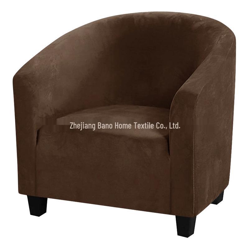 Single Seat Stretch Velvet Sofa Cover - Silver Fox