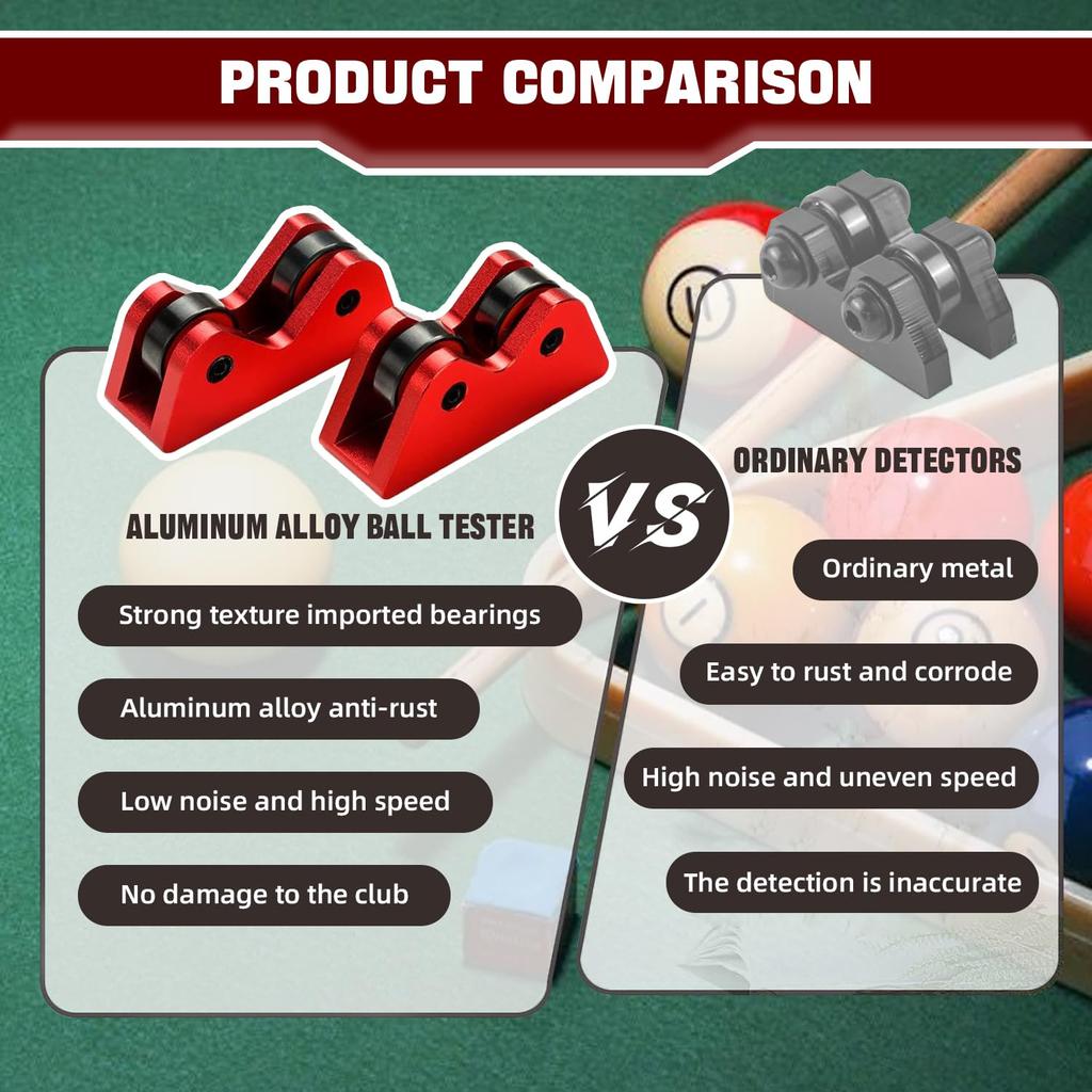 CRICAL Billardstock-Geradheitsprüfer, Set mit 2 Stück, für Pool-Billiardstöcke und Snooker, Rollentyp-Geradheitsprüfwerkzeug
