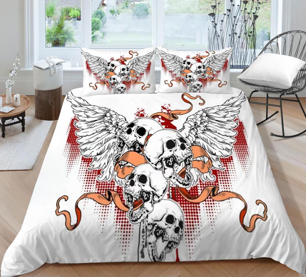 Bedding Cover Sets Skull Home Textiles Bed Quilt Cover Bedding Set 3D Duvet Cover Comfortable Bedclothes Microfiber Quilt Cover