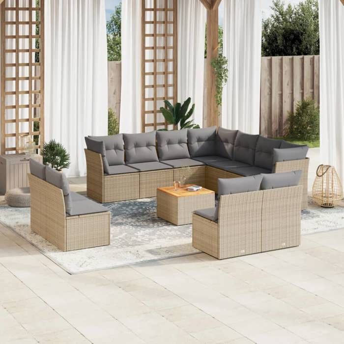 VidaXL Garden Lounge Set with Cushions 12 Pcs, Patio Sofas, Patio Furniture Set, Outdoor Furniture, 3256038