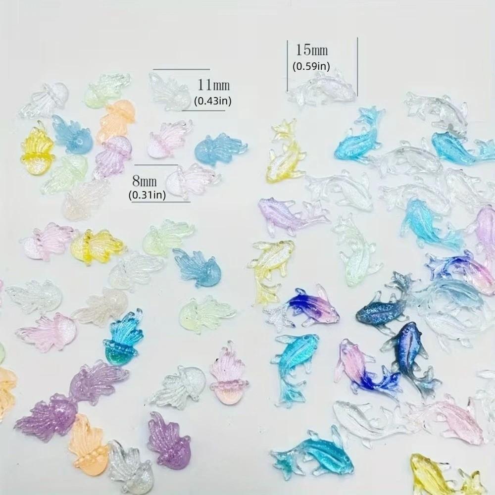 100 Pcs Mini Shiny Goldfish Ocean Aurora Nail Rhinestones  DIY Scrapbooking Accessories