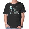 Unisex Crew Neck T-Shirt Cat In The Stars Graphic Short Sleeve Casual Tee