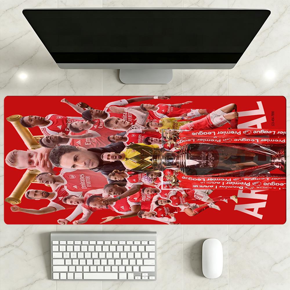 Arsenal Football Player Gaming Mouse Pad Keyboard Pad Ultra-Long Desk Mat Non-Slip Rubber Base Computer Decor Item Office Use