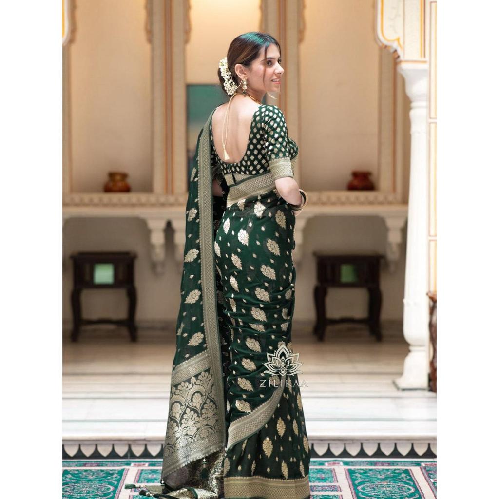 Stylish Wedding Sarre for Women ,Blouse (Need To Be Stitched As Per Size And Fit)