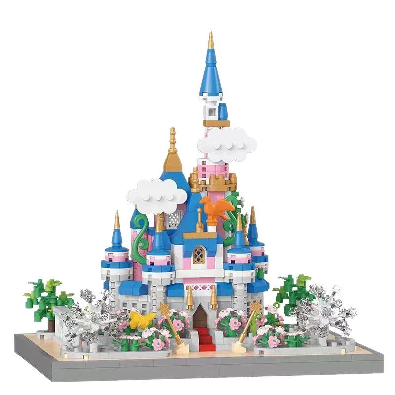 BeleDi Micro-Particle Castle Blocks: Dreamy Ice & Snow Princess Educational Toy for Girls
