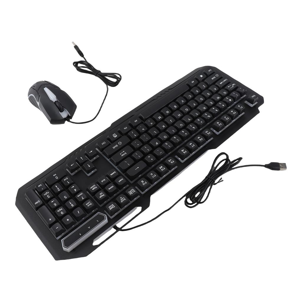 Wired Keyboard Mouse Combo 1200DPI RGB Light Ergonomic 104 Keys Aluminum Alloy Gaming Keyboard and Mouse Set for