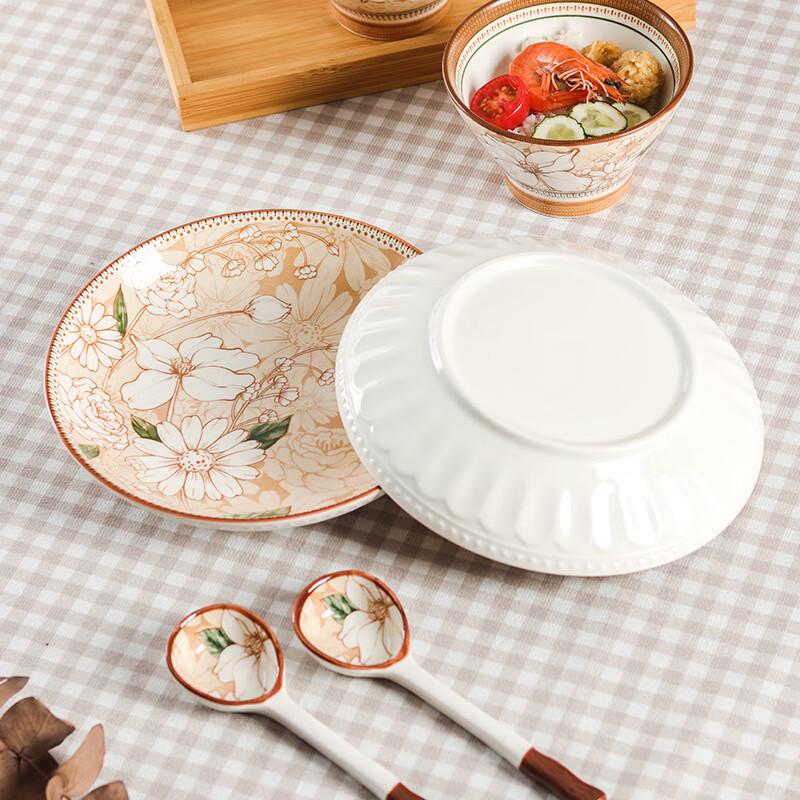 Bailian Japanese Ceramic Camellia 16-Piece Tableware Gift Set