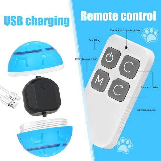 Electric Rolling Ball Dog Toy Smart Automatic Bouncing Ball with LED Light Interactive Touch Activation Moving Ball Toy for Small Medium Dogs