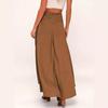 2025 Women's High Waist Ruffle Split Skirt - Elegant and Irregular Design for Summer