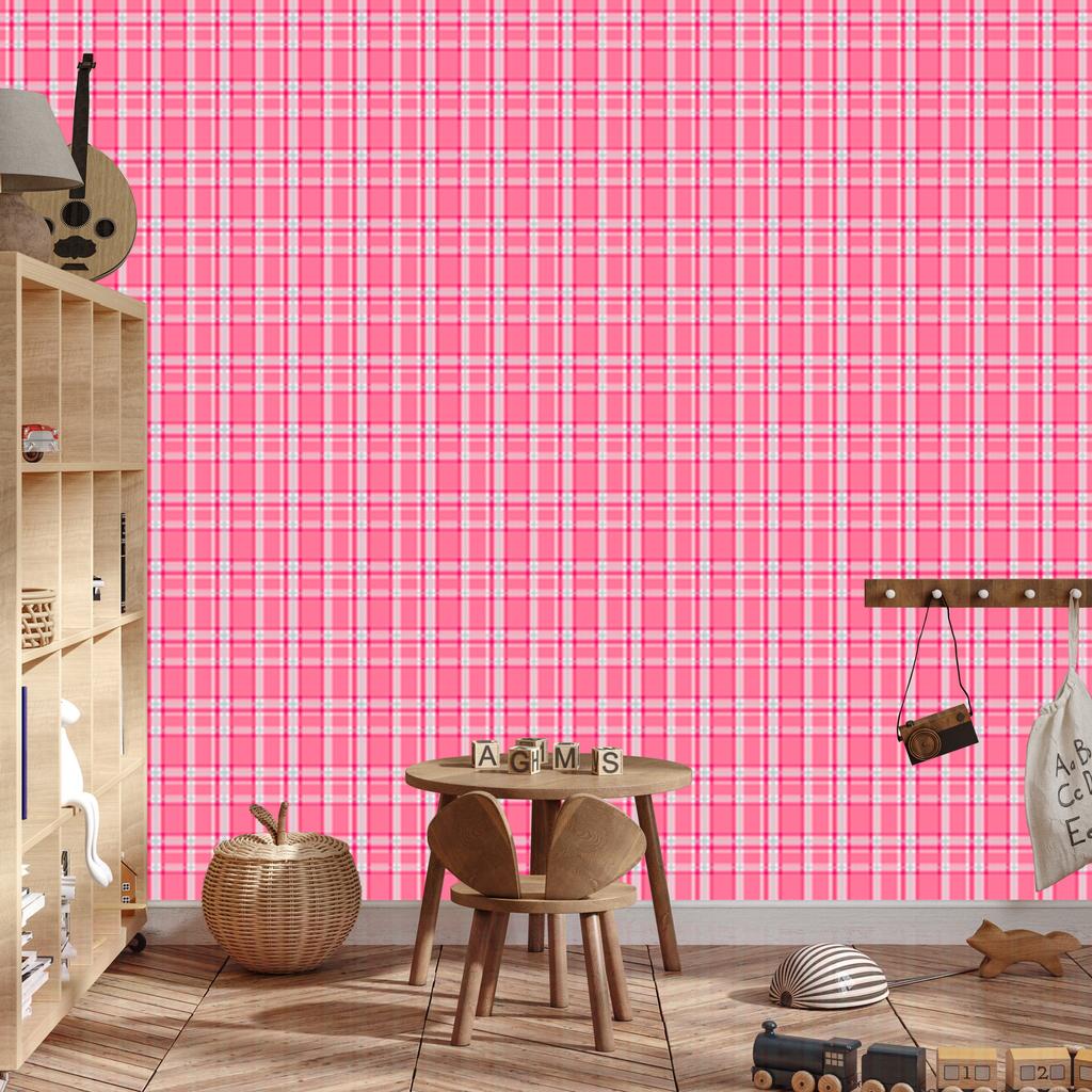 Candy Check Powder Pink Wallpaper for Living Room and Bedroom 50x1000