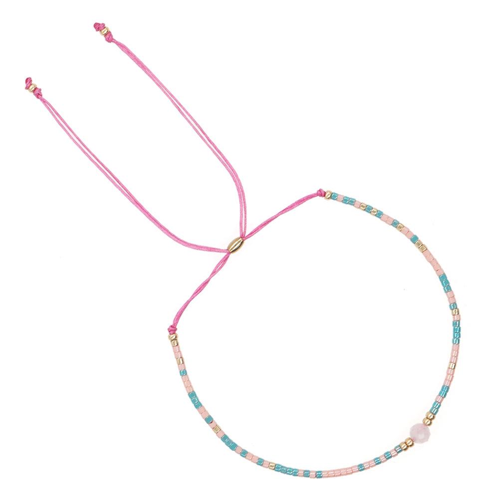 Retro Colorful Seed Bead & Faux Pearl Adjustable Bracelet - Trendy Hand-woven Jewelry for Women