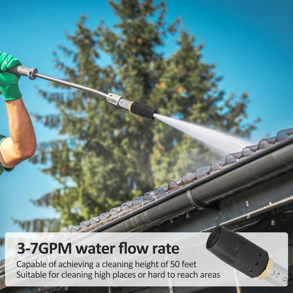 3-7 GPM Pressure Twist Nozzle Adjustable Downstream Soft Wash Nozzle Used In Conjunction With Water Gun Efficient Cleaning Tool