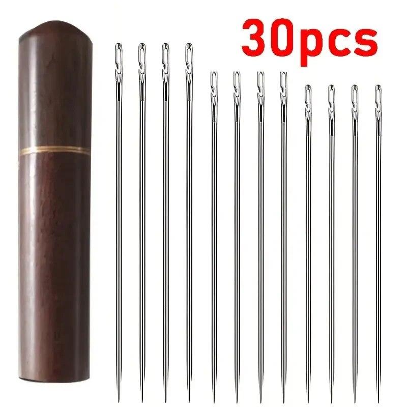 30 PCs Elderly No Thread Hand Sewing Needle, Home Hand Sewing Quilt Clothes, Cross Stitch No Thread Needle, DIY Hand Sewing