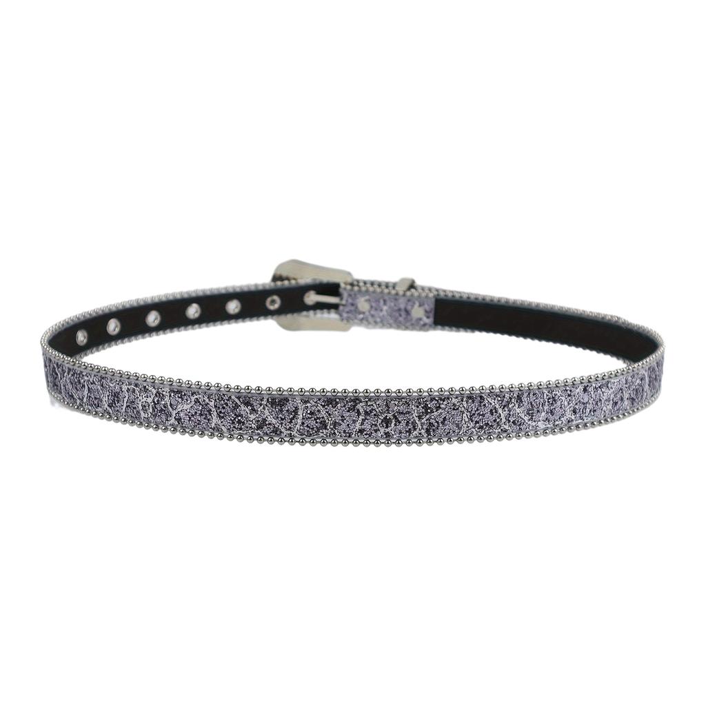 Shinning Rhinestone Belts for Y2k Girls Adjustable Pin Buckle Belt for Cowboy Cowgirl Teens Female Jeans Skirt Waistband