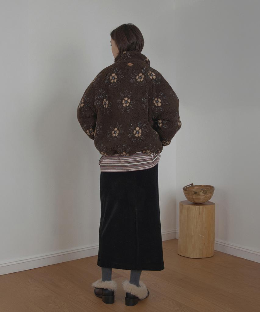 Poeteuseoul Velor Long Skirt_Black