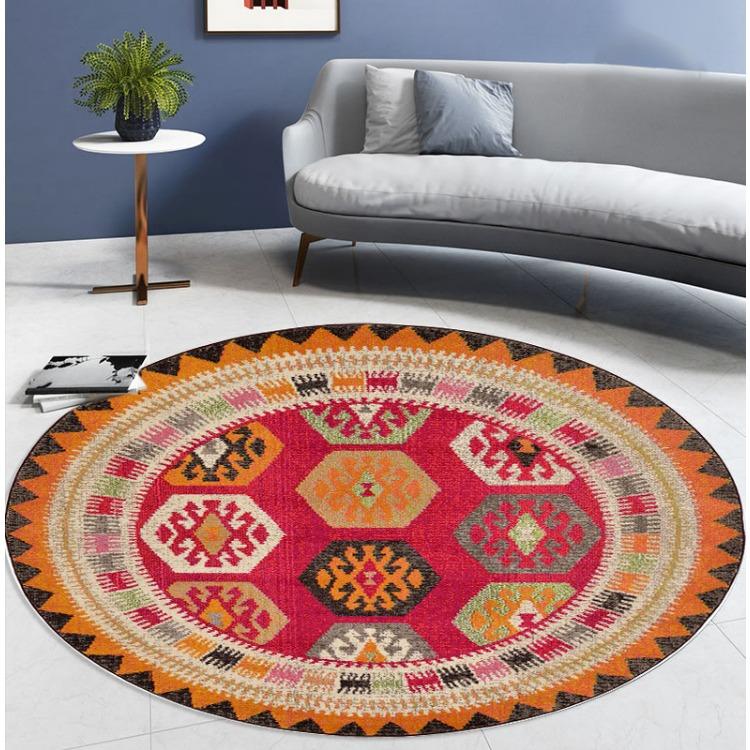 Bohemian Round Carpets for Home Living Room Decoration Bedroom Decor Carpet Sofa Area Rug Non-slip Mats