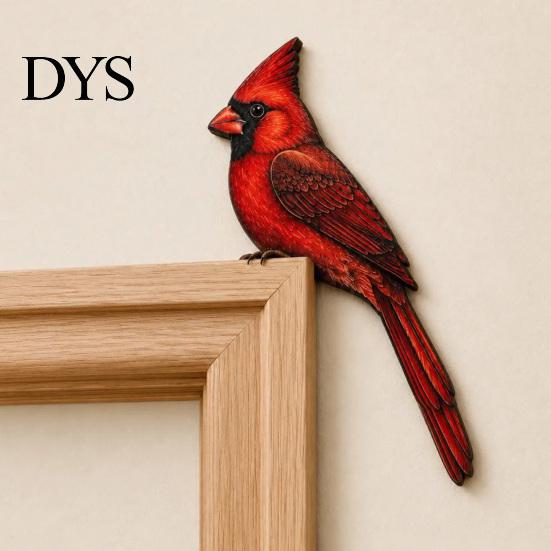 Wooden Bird Door Frame Decor Topper Decor, Adorable Shape Corner Statue, Handcrafted Wood Sign, Woodland Natural Charm Home Accessories Art