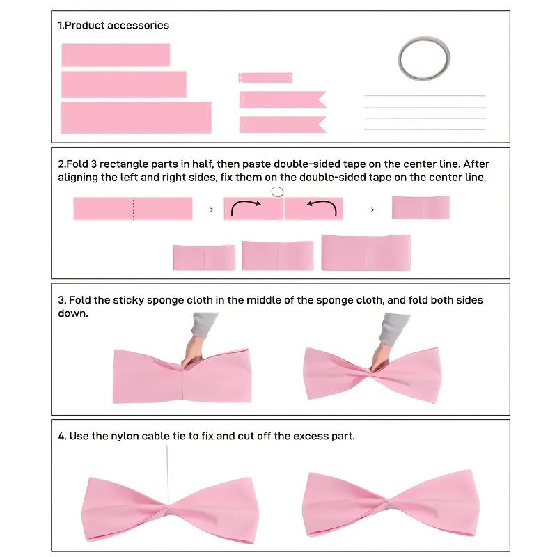 Giant Pink EVA Bow Set for Weddings Birthdays 3D Ribbon Bow DIY Decoration Material, Wedding Decorations