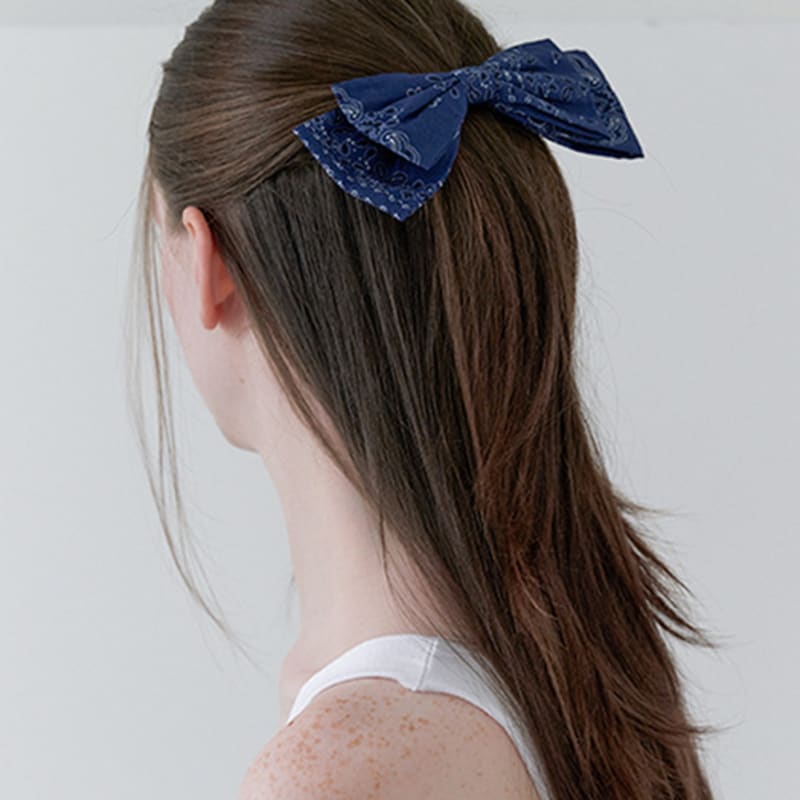 KINDABABY paisley ribbon pin - midnight blue