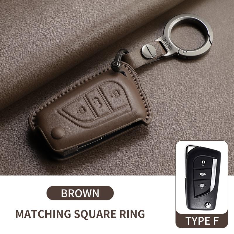 Leather Car Key Case Cover Fob For Toyota Rav4 Levin Camry Reiz Highlander Corolla Yaris Verso Avensis Aygo Car Remote Key Shell