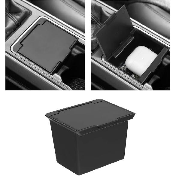 YOJOJOCO Center Console Organizer Compatible With Hyundai -2025 2026 Elantra Accessories (NOT Fit Manual Hand Break Models) Black ABS Plastic