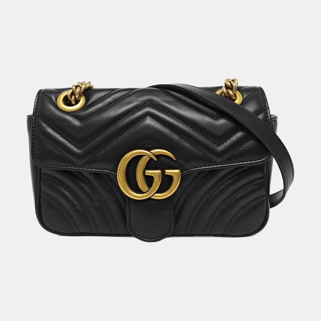 [Pre-Owned] Gucci GG Marmont Matelassé Mini Bag 'Black' - Very Good #1L5KGXE