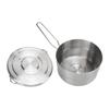 1.5L Camping Pot 304 Stainless Steel Folding Handle Stable Camping Cook Pot with Lid for Outdoor Mountaineering Hiking