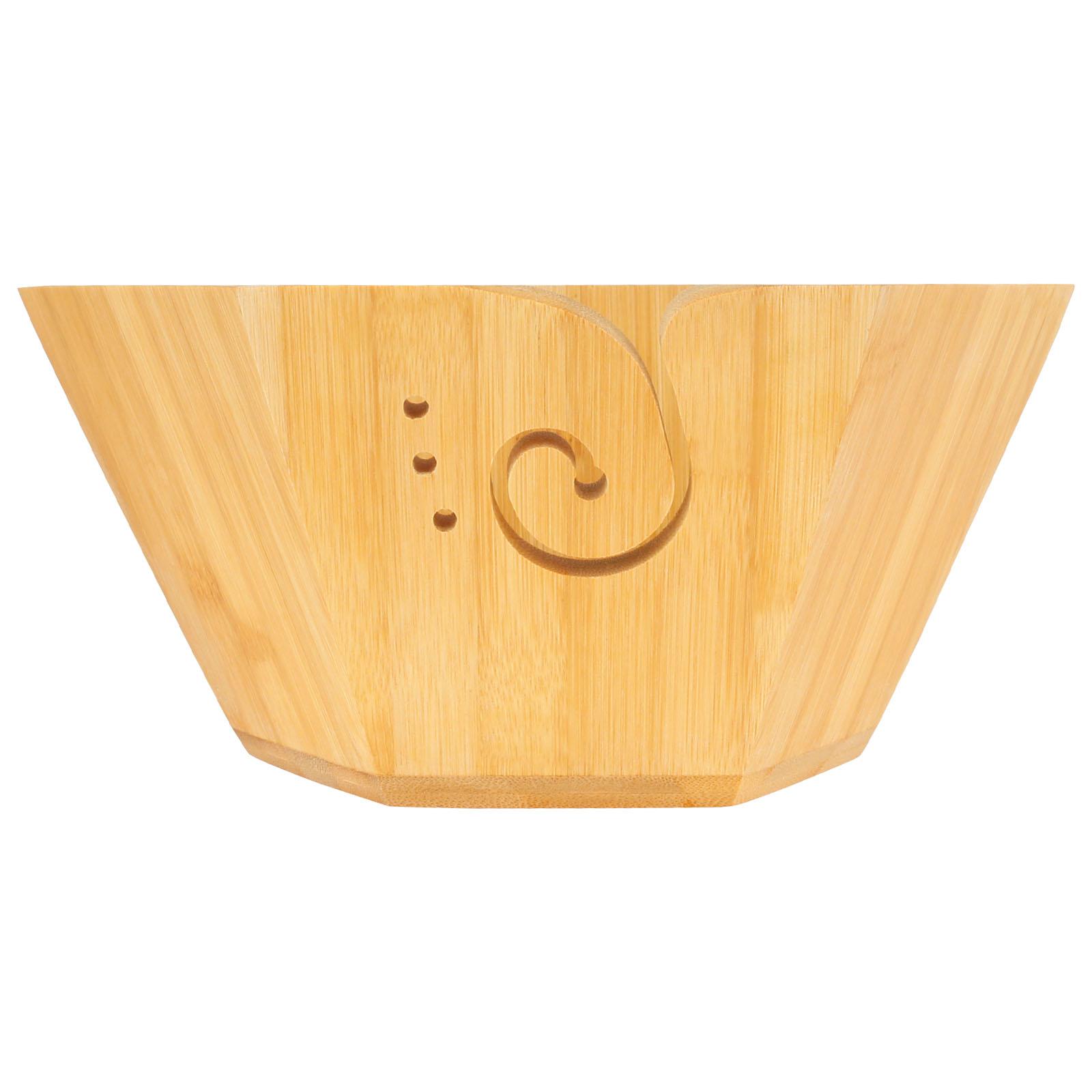 Wood Yarn Bowl Large Wood Knitting Bowl Sturdy Wood Crochet Bowl with Holes Practical Yarn Holder Bowl Crochet Yarn Bowl