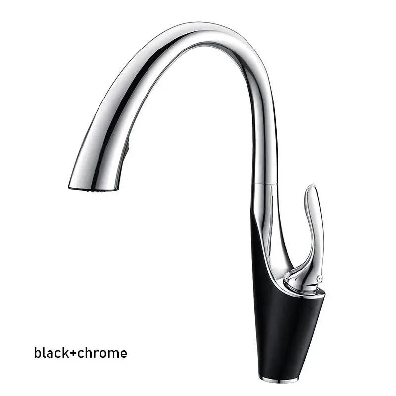 Pull Out Kitchen Sink Faucet Deck Mounted Stream Sprayer Nozzle Kitchen Hot Cold Mixer Taps x
