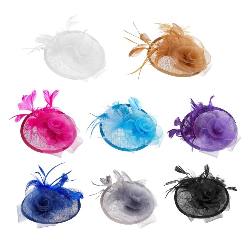 British Styles Women's Fascinator Beautiful Linen Brida Headwears Delicate Hat Adornment For Stylish Appearance