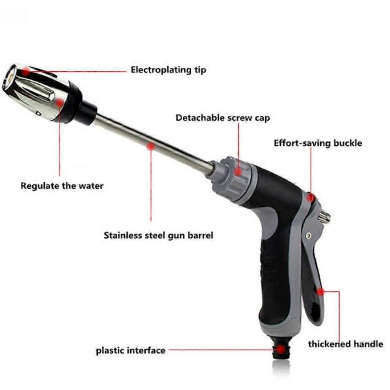 High Pressure Water Gun For Car Wash Gardening With Foam Bottle And Extended Rod