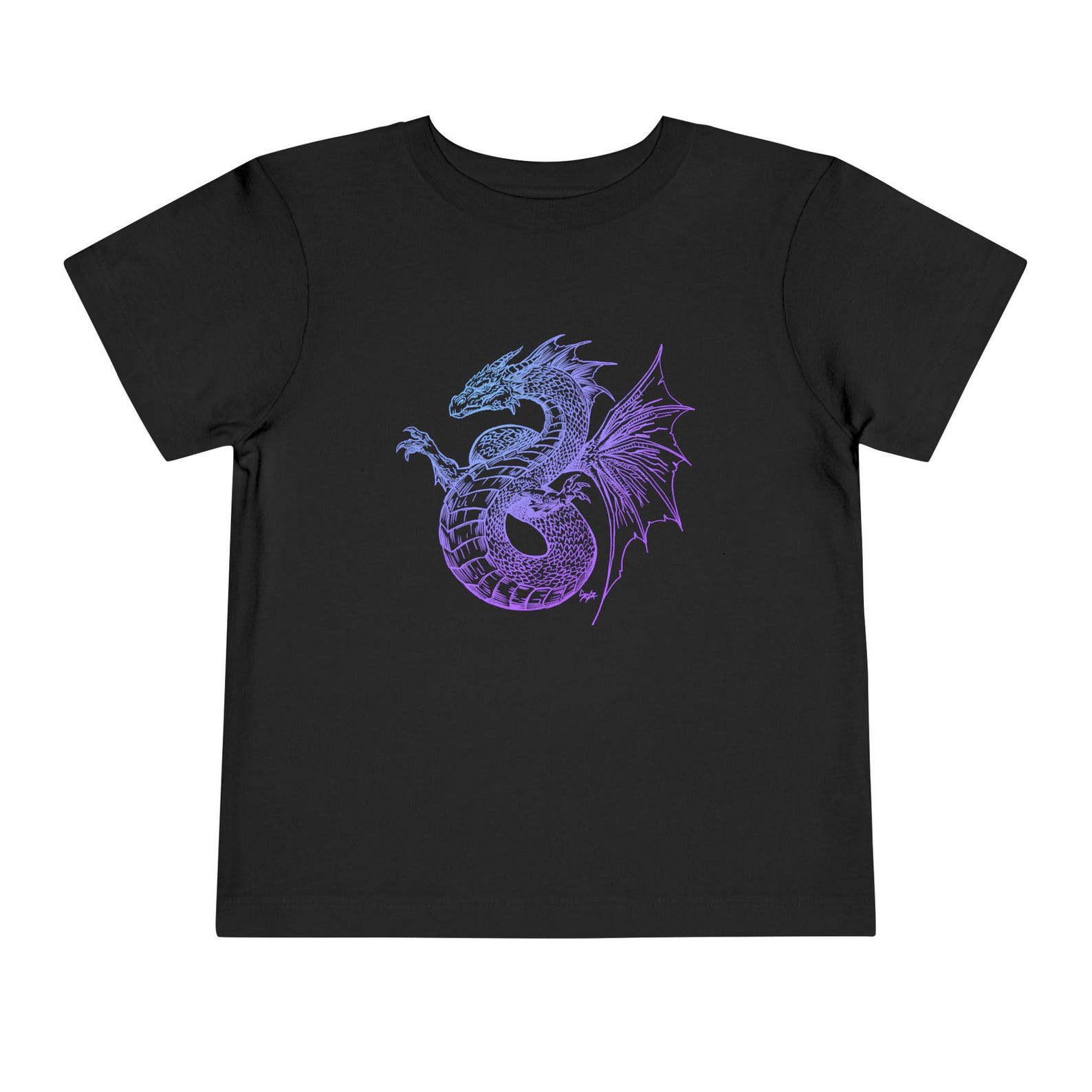 Toddler Purple Sea Dragon Tee | Fantasy Serpent Graphic T-Shirt Leviathan Jörmungandr Ryujin Watatsumi Knucker DnD Dungeons M