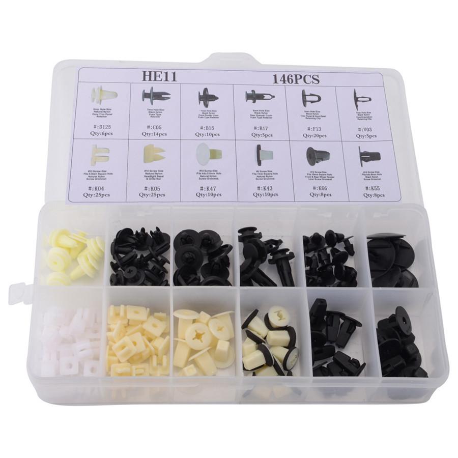 Cars Fastener Clips Nylon Tie Wrap Cable Fixed Fasteners kit Car Door Panel Interior Lining Bumper Cover Fender Plastic Screw Rivets