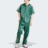 Adidas Originals Adicolor Faux Leather Shirt with Embossed Logo and Three-Stripe Block Men Tops Forest-Green IZ4047