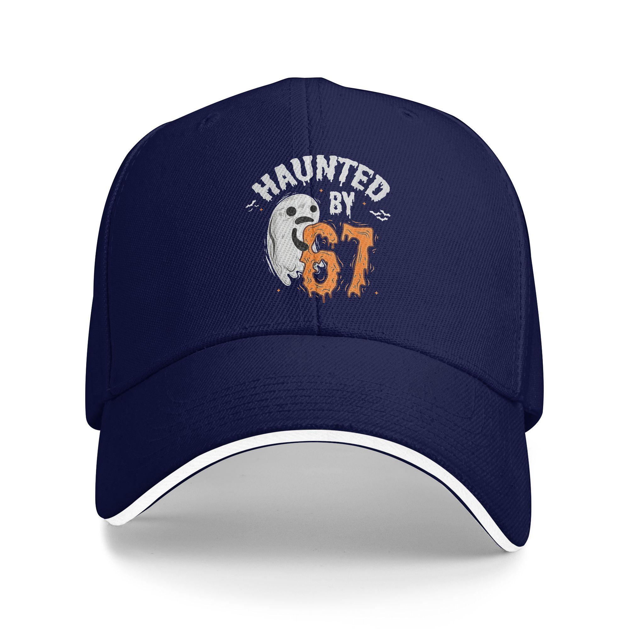 

Haunted By 67 Meme Halloween Spooky Sun Baseball Cap Spring Couple Women Trucker Hat Fitted Retro Outdoor Sports Baseball Caps One Size